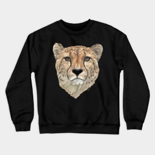 Watercolor Cheetah Portrait Crewneck Sweatshirt